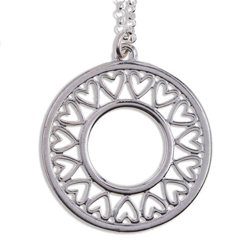 Heart circle pendant silver by St Justin