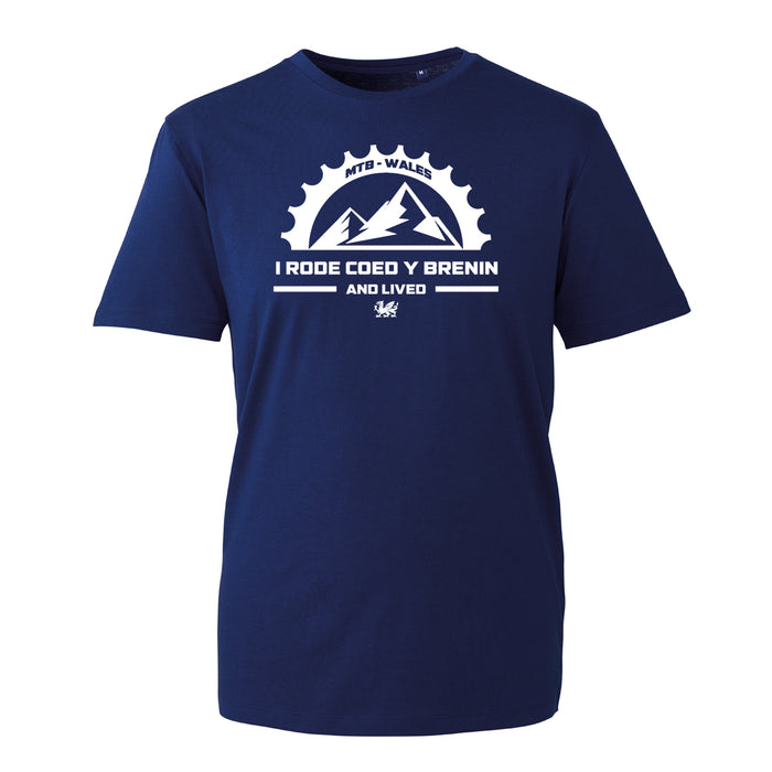 I Rode Coed y Brenin and Lived - Organic Welsh Mountain Bike T-Shirt