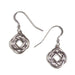 Square knot drop earrings – silver