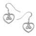 Heart earrings with 3 loop knot