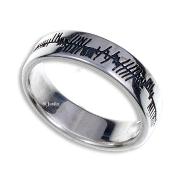Ogham Silver love ring by St. Justin
