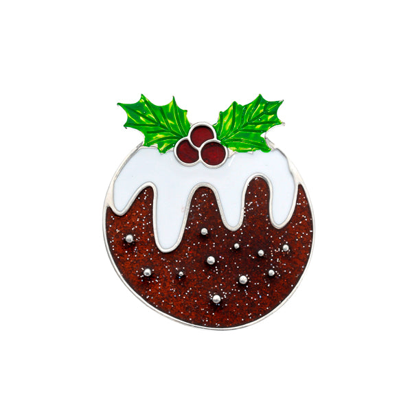 Christmas pudding brooch