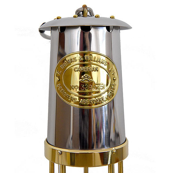 Authentic Replica Stainless Steel Miners Lamp - by E Thomas & Williams (Steel Top)