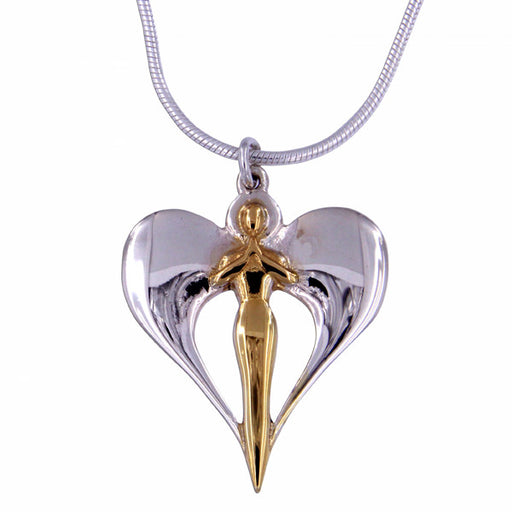 Silver Angel pendant with gold plating