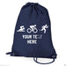 Swim Bike Run Triathlon Logo- Personalised Duffel Bag - NAVY