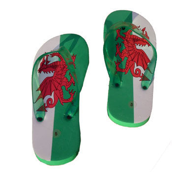 Welsh Flag Flip Flops - Adult