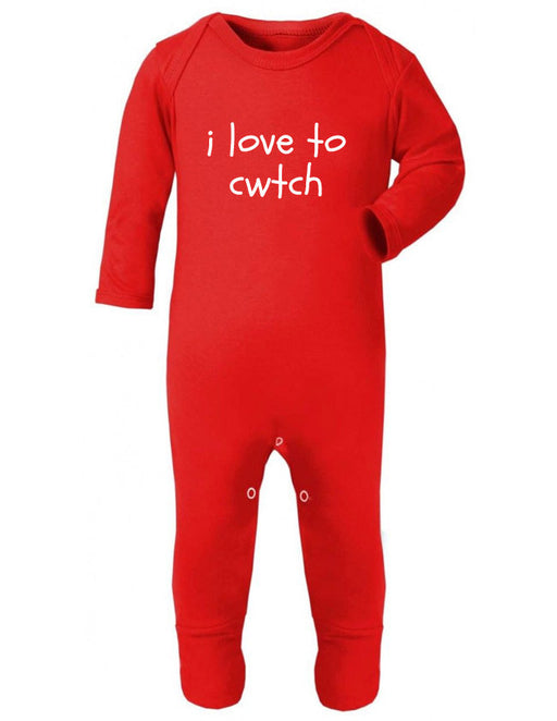 i love to cwtch - Welsh Baby Sleep Suit
