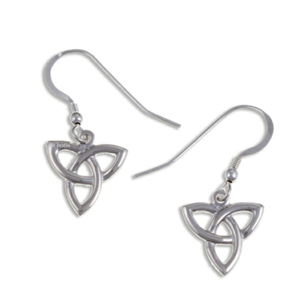 Three loop love knot drop earrings - silver (JSE05)