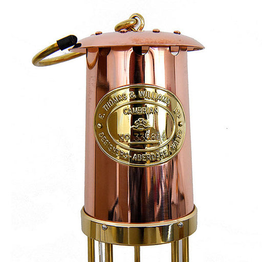 Authentic Replica Copper Miners Lamp by E Thomas & Williams (Brass Top)