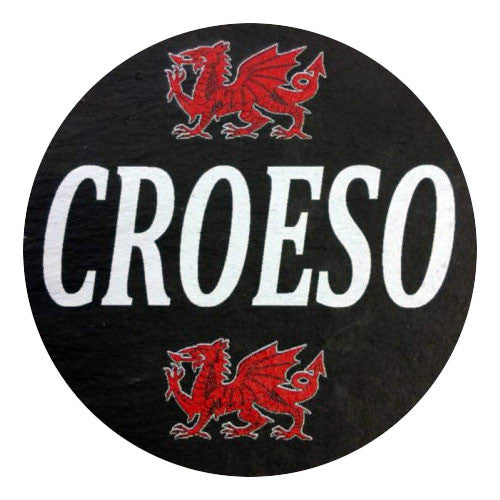 Croeso/ Welcome - Welsh Slate Coaster