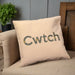 Cwtch Welsh Cushion - Linen Effect