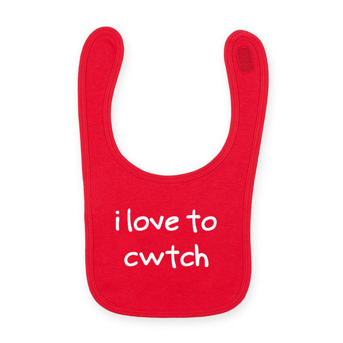 I love to Cwtch - Red Bib