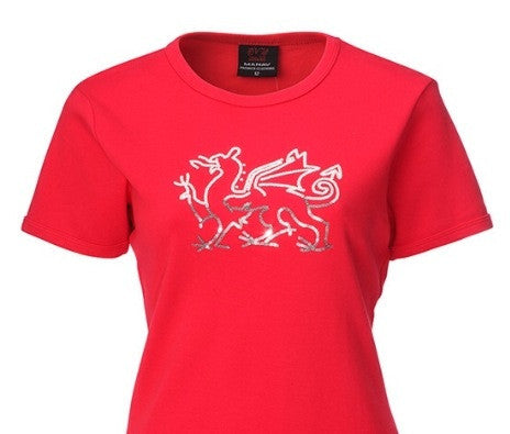 Welsh Dragon Ladies Sequin T-Shirt