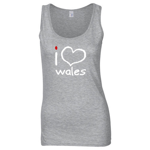 I love Wales - Womens Vest Top (Grey)