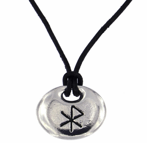 St. Justin Love Bind Rune Pendant On Leather Thong