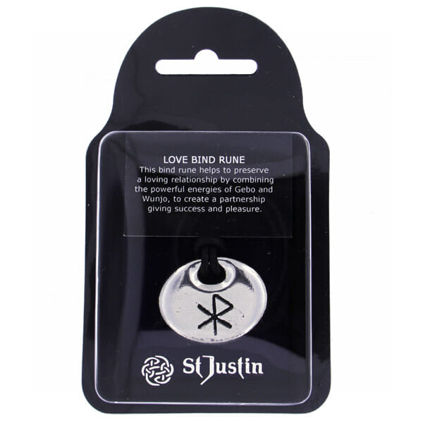 St. Justin Love Bind Rune Pendant On Leather Thong