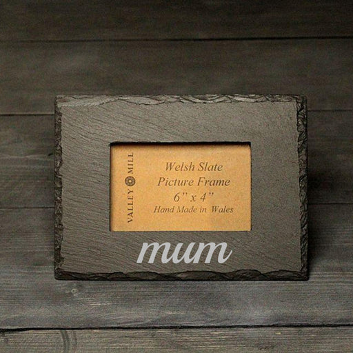 Mum Welsh Slate - Photo Frame - Single