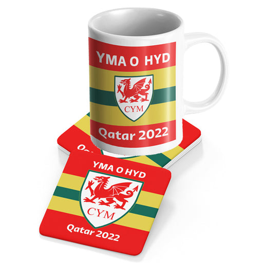 Welsh Football Mug and Coaster Set