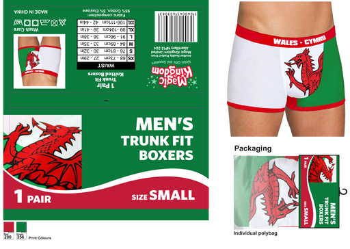 Men's Welsh Flag Boxer Shorts