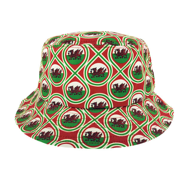 Welsh Flag AZTEC Beach Bucket Hat